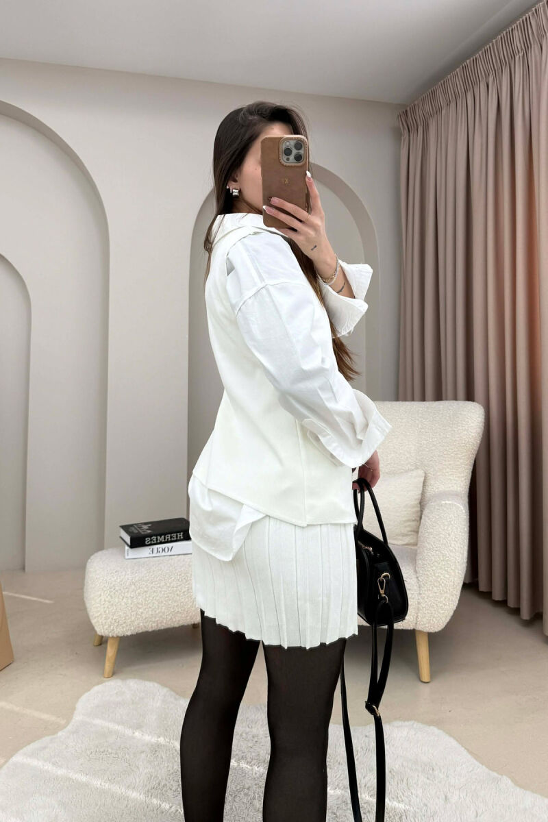 SET I THURRUR NJE NGJYRESH JELEK ME BUTONA + FUND PER FEMRA NE NGJYRE TE BARDHE - 2