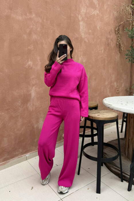 SET I THURRUR NJË NGJYRËSH TRIKO+PANTALLONA PËR FEMRA NË NGJYRË CIKLAMI - 3