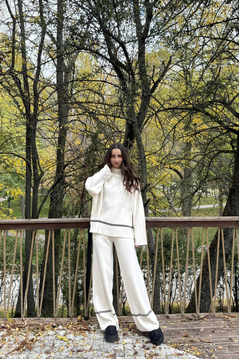 SET I THURRUR TRIKO+PANTALLONA ME VIJA PËR FEMRA NË NGJYRË KREM - 1