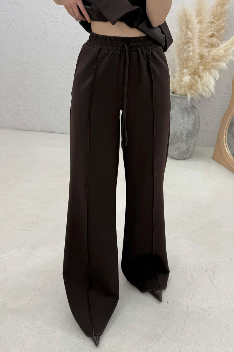 SET JELEK+PANTALLONA PER FEMRA NE NGJYRE KAFE - 4