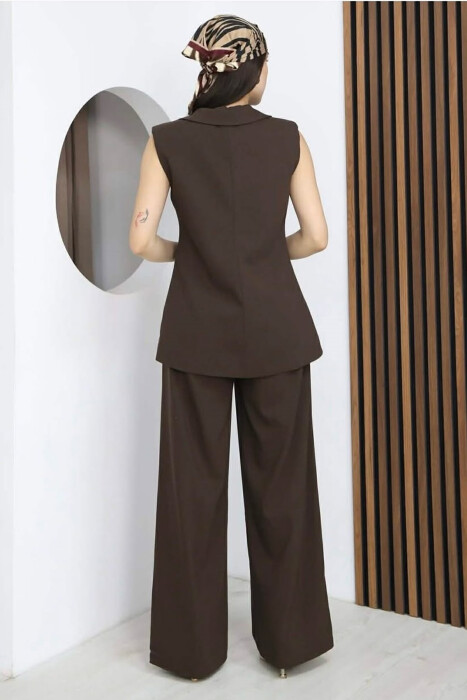 SET JELEK+PANTALLONA PER FEMRA NE NGJYRE KAFE - 6