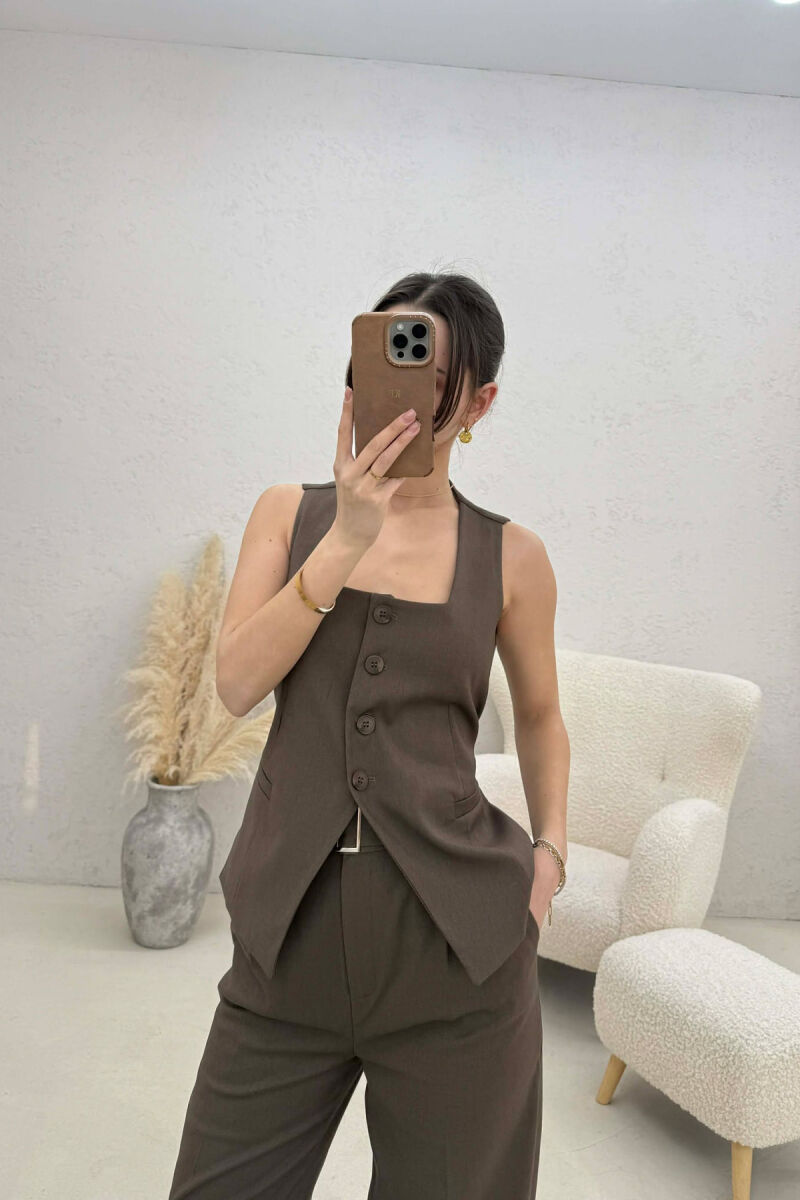 SET JELEK+PANTALLONA PER FEMRA NE NGJYRE KAFE TE ERRET - 3