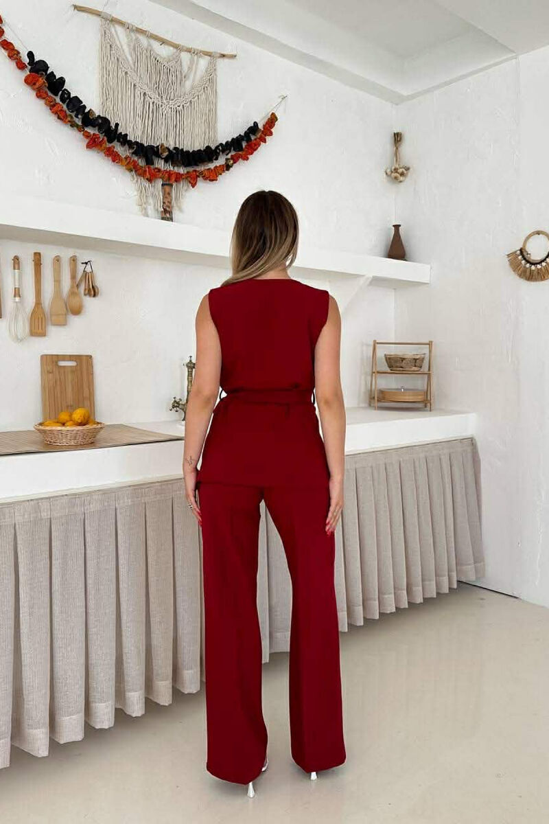 SET KANTJERE ME LIDHESE+PANTALLONA PER FEMRA NE NGJYRE VISHNJE - 2