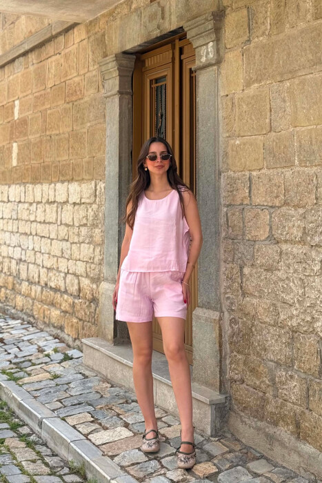 SET KANATJERE+PANTALLONA TE SHKURTA PER FEMRA NE NGJYRE ROZE - 2