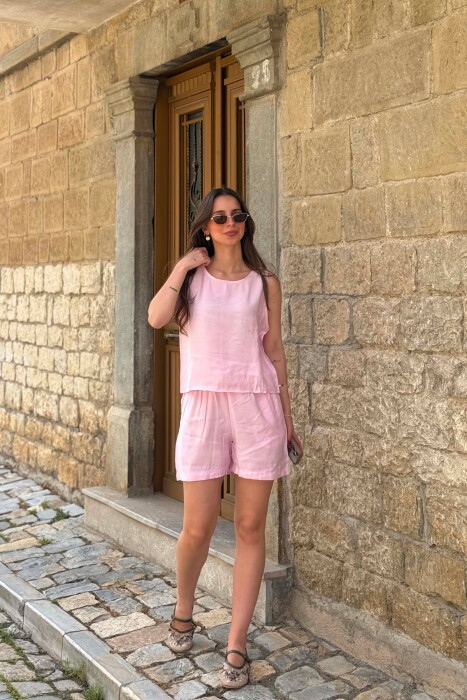 SET KANATJERE+PANTALLONA TE SHKURTA PER FEMRA NE NGJYRE ROZE - 4