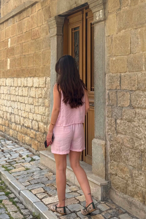SET KANATJERE+PANTALLONA TE SHKURTA PER FEMRA NE NGJYRE ROZE - 6