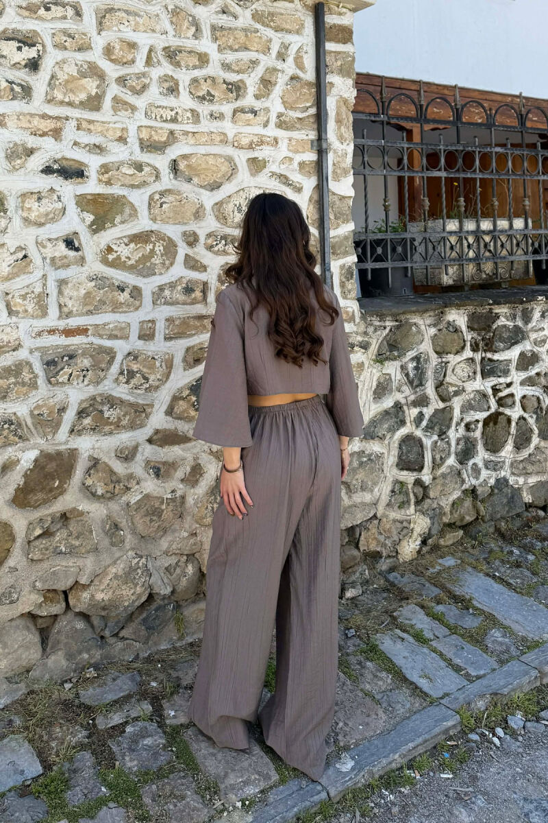  SET KEMISHE ME BUTONA + PANTALLONA PER FEMRA NE NGJYRE GRI TE ERRET - 5