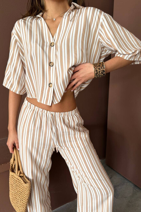 SET KEMISHE+PANTALLONA PER FEMRA NE NGJYRE BEZHE - 6