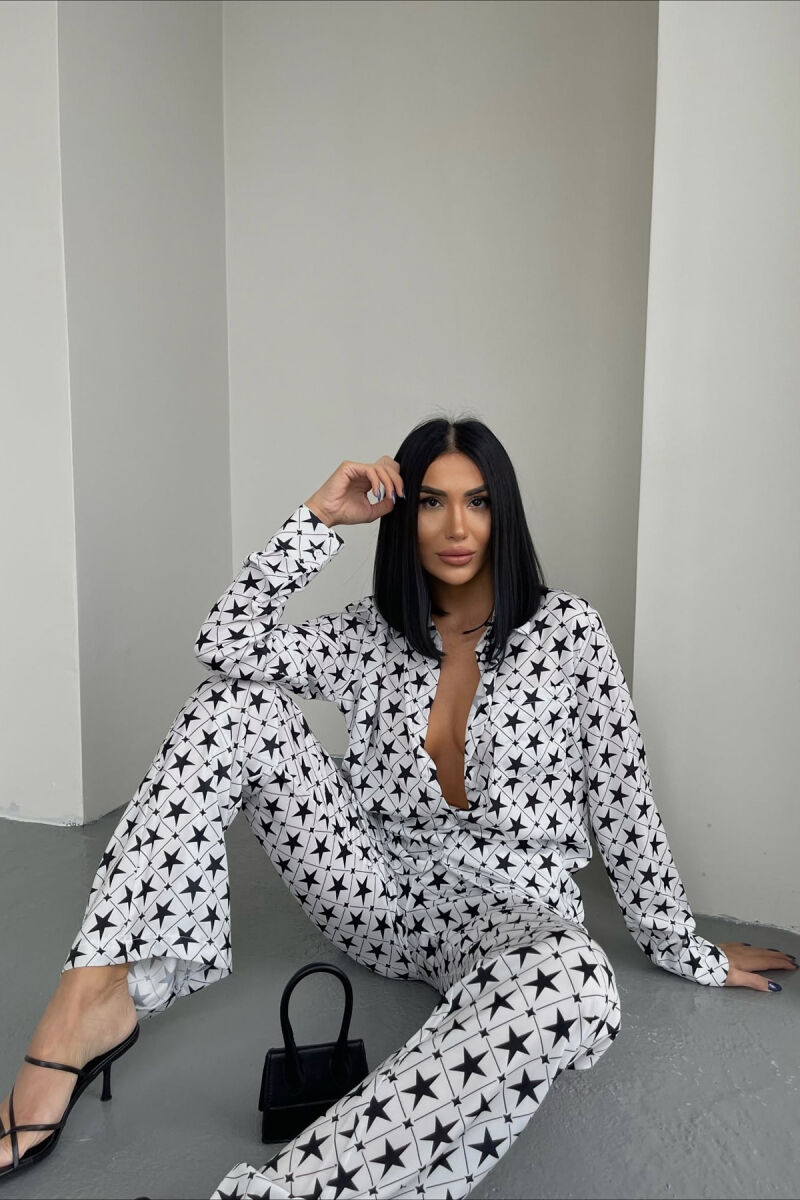 SET ME DIZAJNIN E YJEVE KËMISHË+PANTALLONA PËR FEMRA NË NGJYRËN E BARDHË+E ZEZË - 4