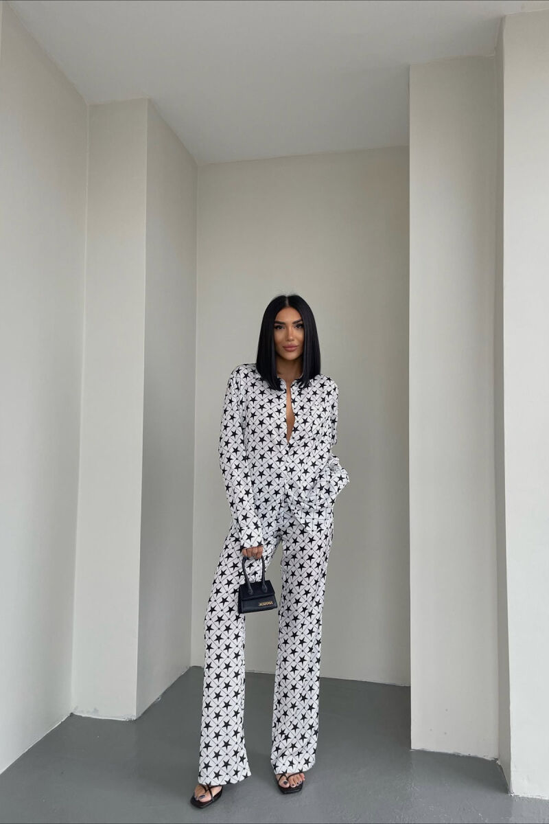 SET ME DIZAJNIN E YJEVE KËMISHË+PANTALLONA PËR FEMRA NË NGJYRËN E BARDHË+E ZEZË - 8