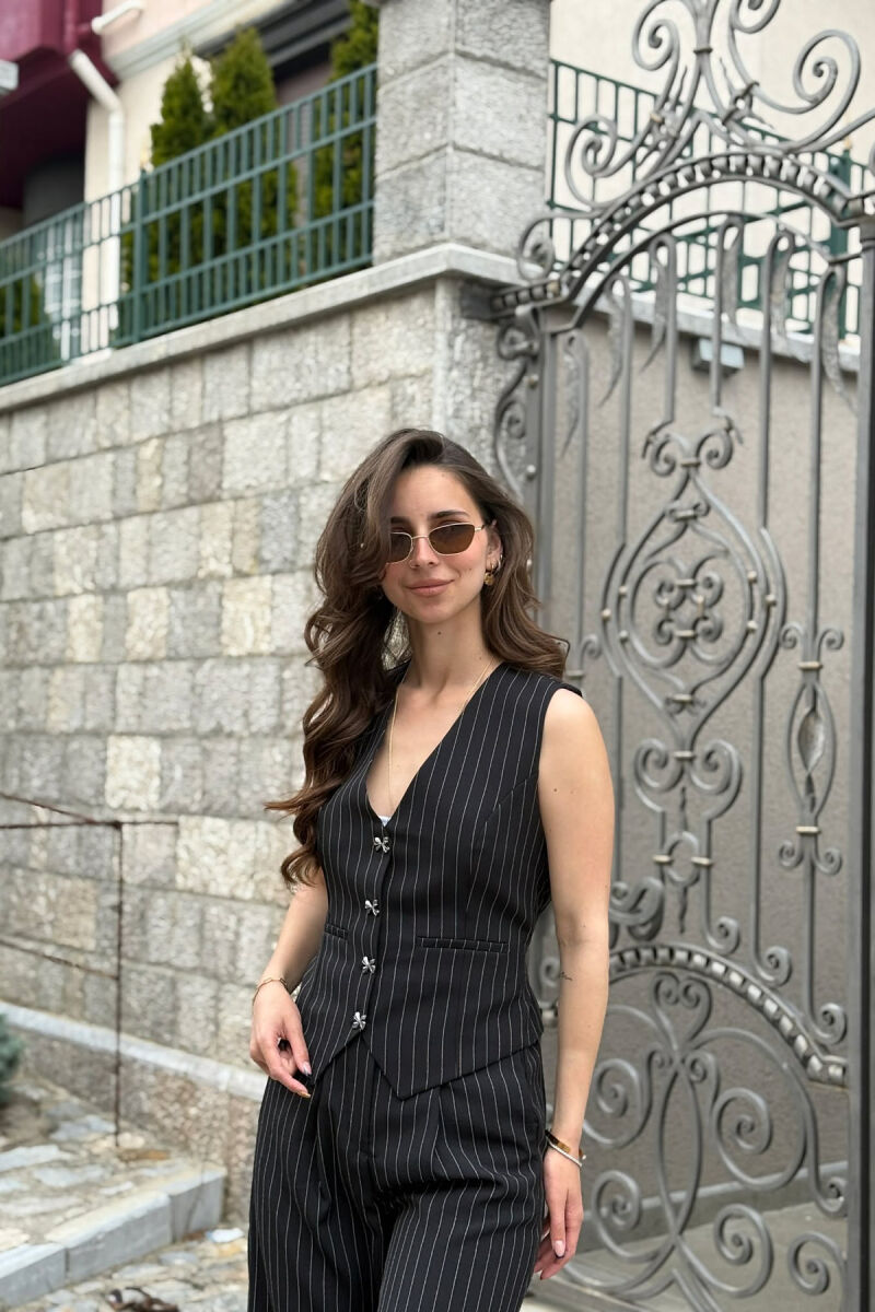 SET ME DIZAJN ME VIJA JELEK + PANTALLONA PER FEMRA NE NGJYRE TE ZEZE - 3