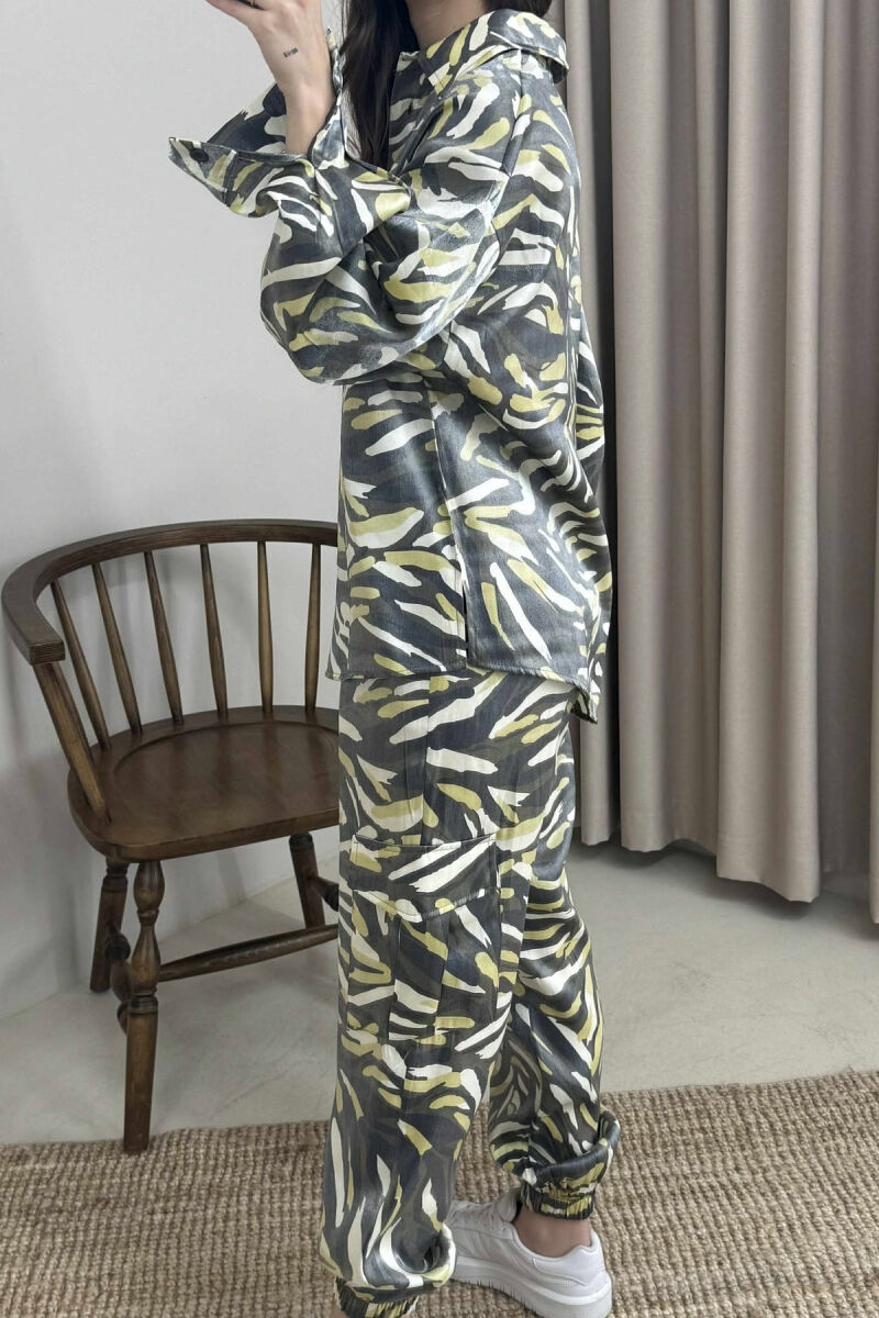 SET ME DIZAJNE TË NDRYSHME KËMISHË+PANTALLONA PËR FEMRA NË NGJYRËN GRI - 3