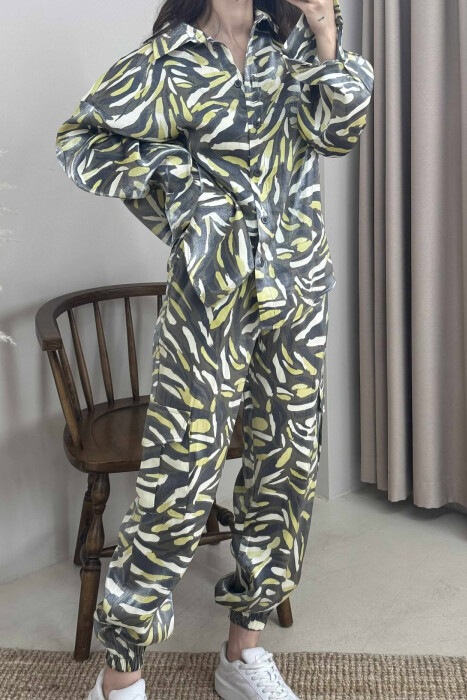 SET ME DIZAJNE TË NDRYSHME KËMISHË+PANTALLONA PËR FEMRA NË NGJYRËN GRI - 4