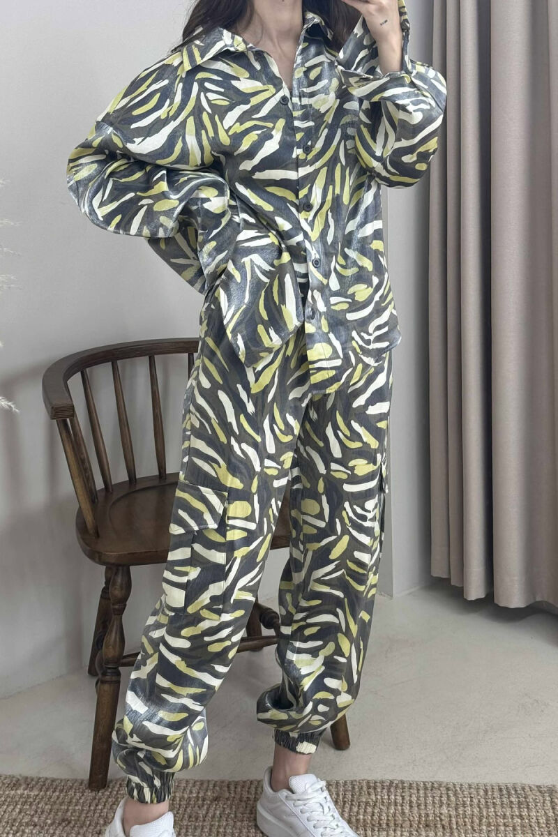 SET ME DIZAJNE TË NDRYSHME KËMISHË+PANTALLONA PËR FEMRA NË NGJYRËN GRI - 4