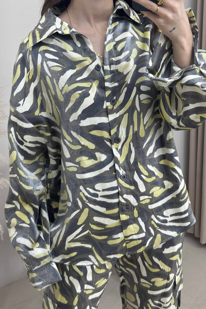 SET ME DIZAJNE TË NDRYSHME KËMISHË+PANTALLONA PËR FEMRA NË NGJYRËN GRI - 6