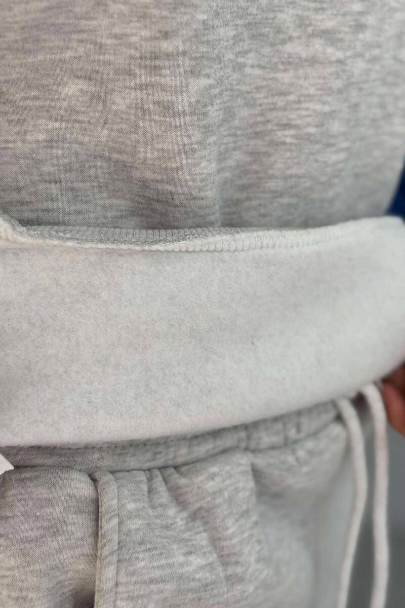 SET ME PUSH HOODIE+TUTA PËR FEMRA NE NGJYRËN GRI DHE BLU E ZBARDHUR - 4