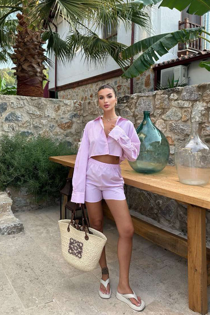 SET ME VIJA KËMISHË+PANTALLONA TË SHKURTRA PËR FEMRA NË NGJYRËN ROZË - 3