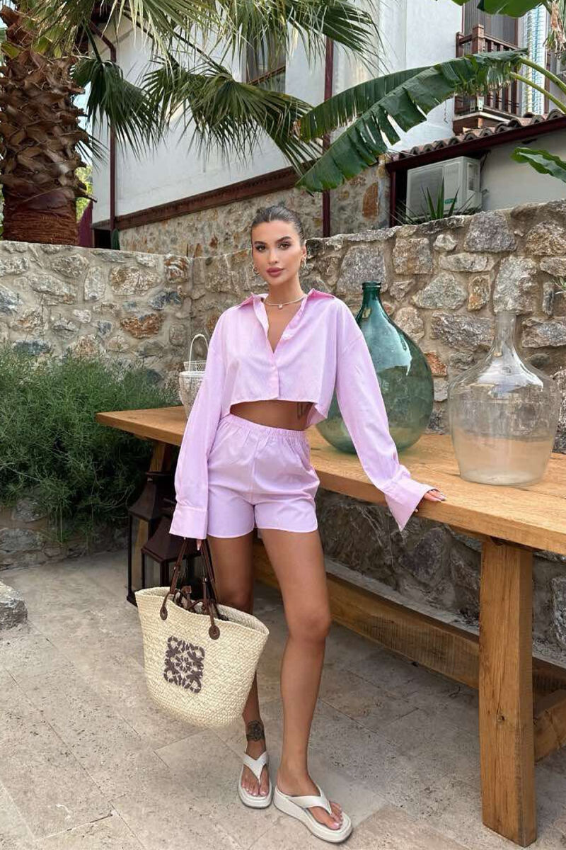 SET ME VIJA KËMISHË+PANTALLONA TË SHKURTRA PËR FEMRA NË NGJYRËN ROZË - 4