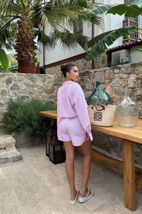 SET ME VIJA KËMISHË+PANTALLONA TË SHKURTRA PËR FEMRA NË NGJYRËN ROZË - 5