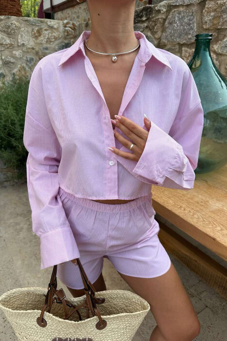 SET ME VIJA KËMISHË+PANTALLONA TË SHKURTRA PËR FEMRA NË NGJYRËN ROZË - 6