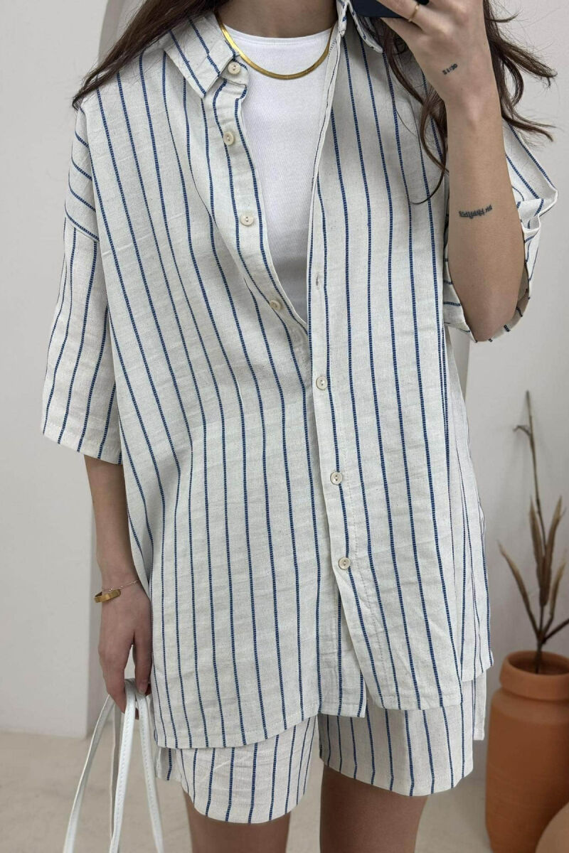 SET ME VIJA PËR FEMRA NË NGJYRËN KREM DHE BLU - 3
