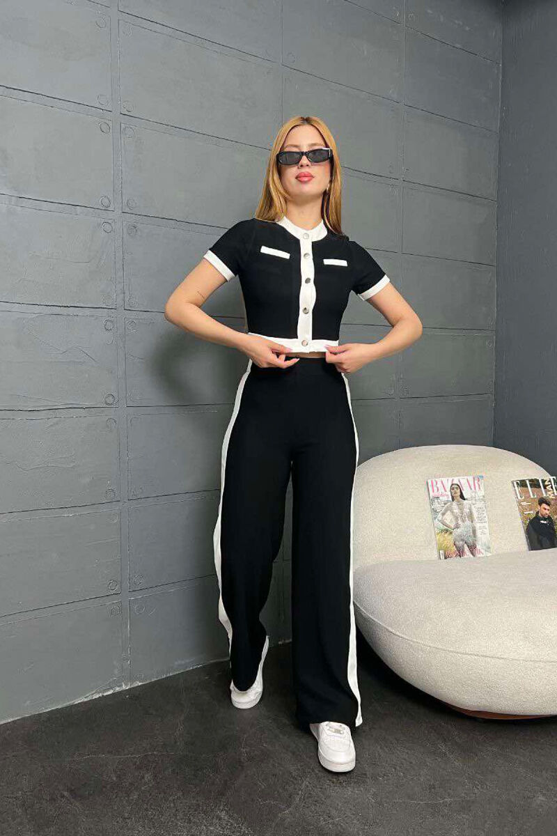 SET ME VIJA T-SHIRT+PANTALLONA PËR FEMRA NË NGJYRËN E ZEZË - 3