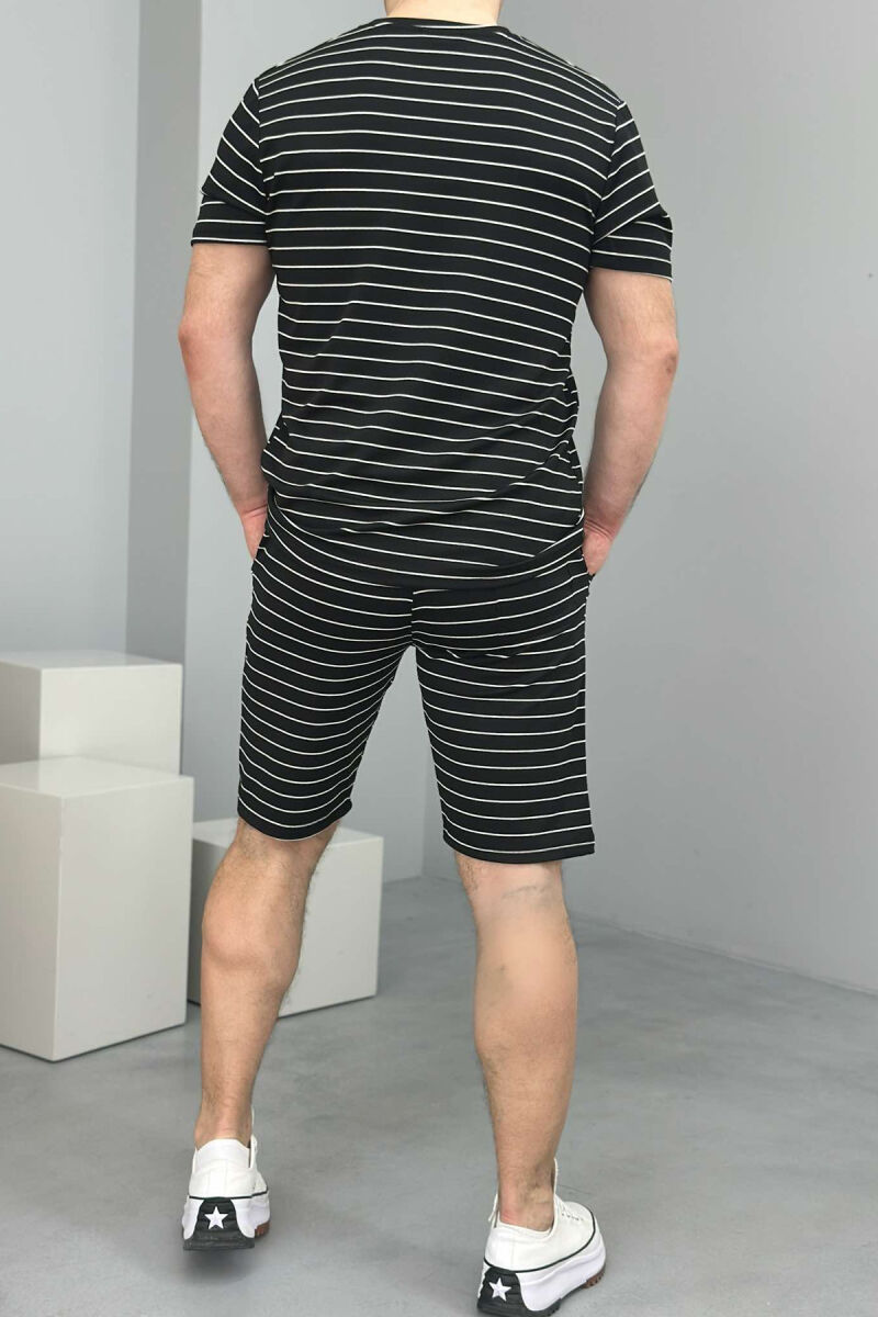 SET ME VIJA T-SHIRT+TUTA TË SHKURTRA PËR MESHKUJ NË NGJYRËN E ZEZË - 2