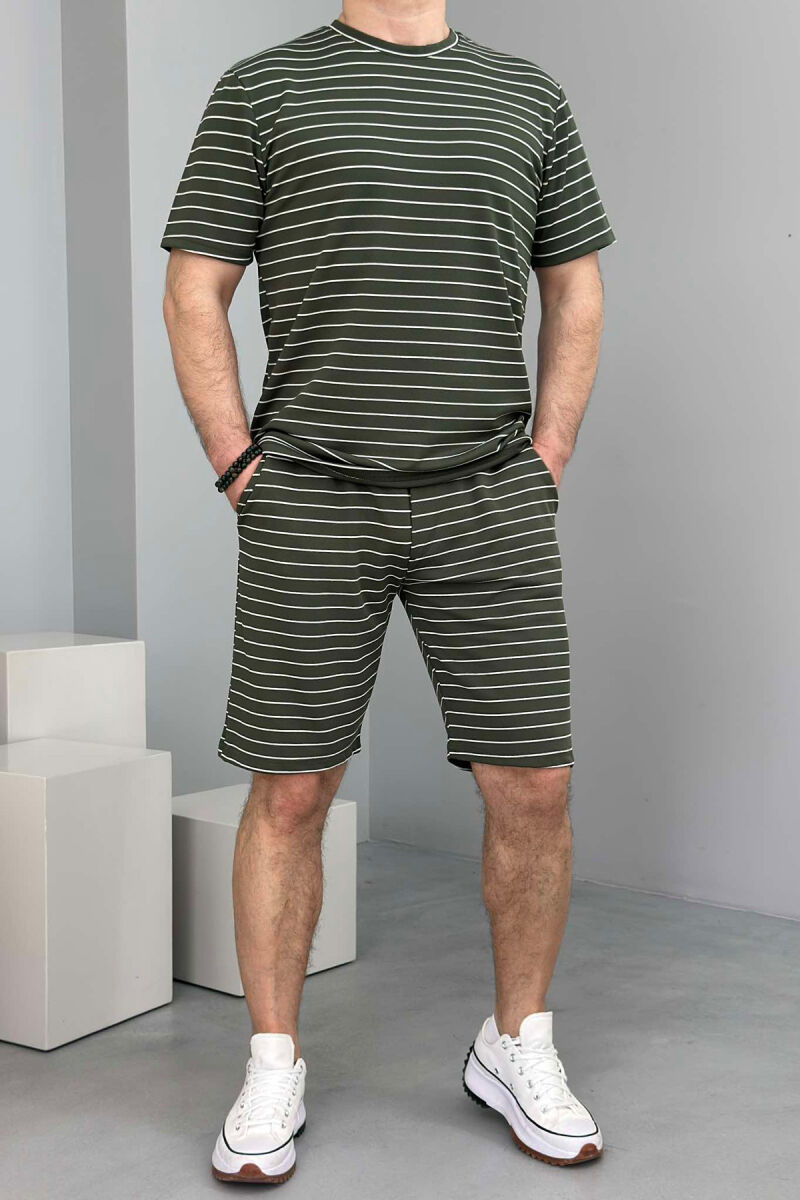 SET ME VIJA T-SHIRT+TUTA TË SHKURTRA PËR MESHKUJ NË NGJYRËN JESHILE - 1