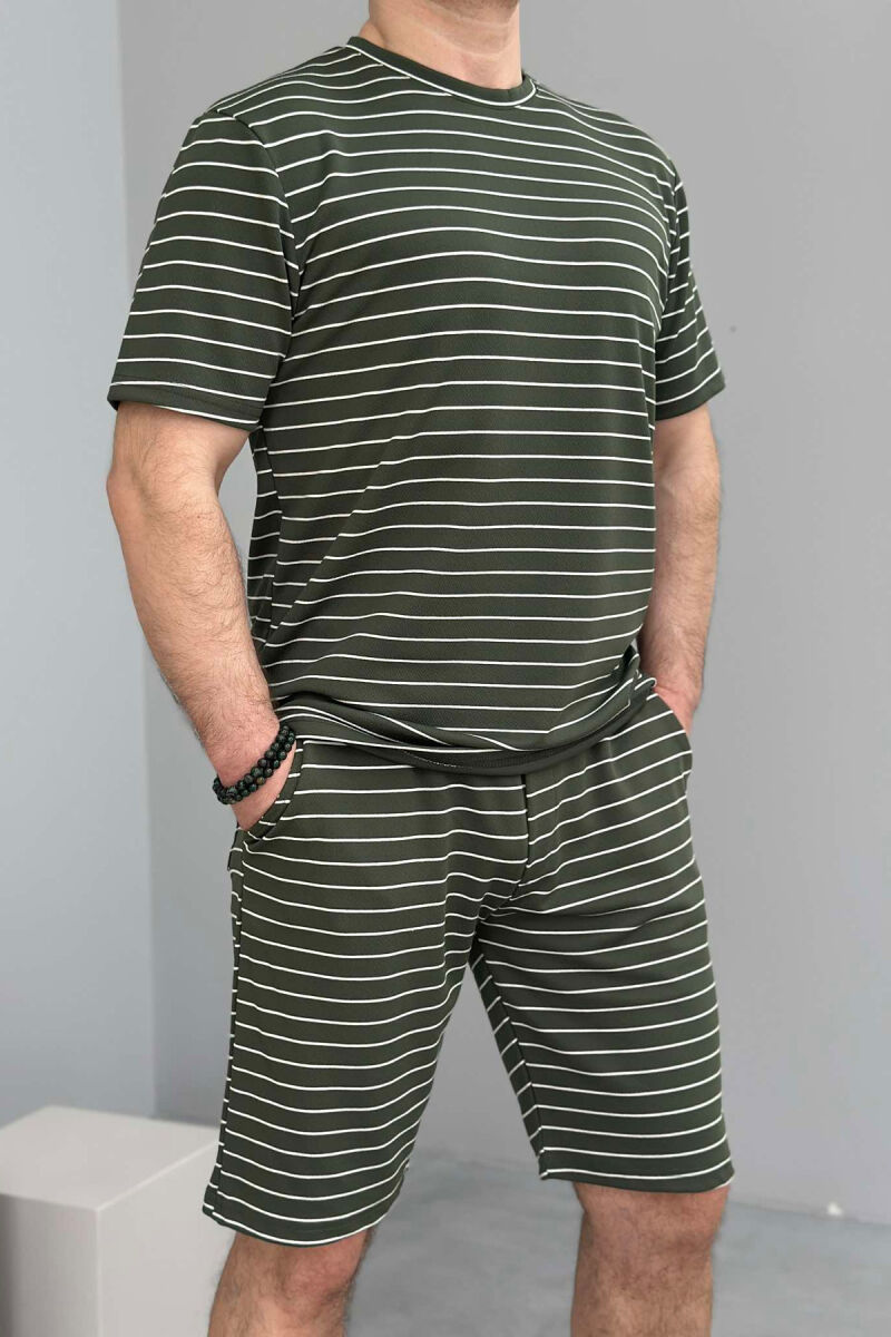 SET ME VIJA T-SHIRT+TUTA TË SHKURTRA PËR MESHKUJ NË NGJYRËN JESHILE - 3
