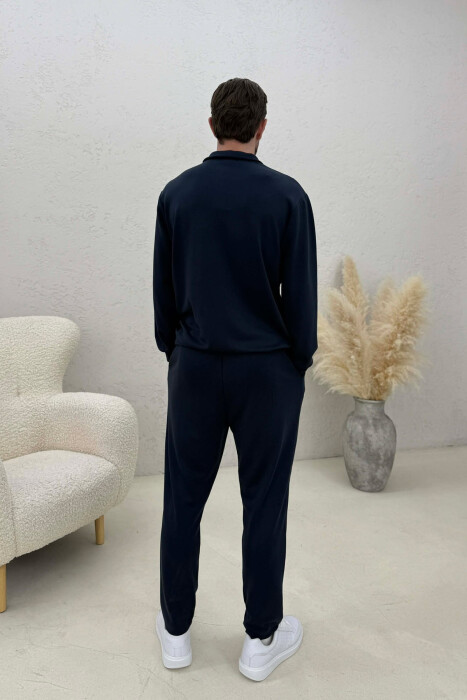 SET NJE NGJYRESH BLUZE ME ZINXHIR + TUTA PER MESHKUJ NE NGJYRE BLU TE ERRET - 4