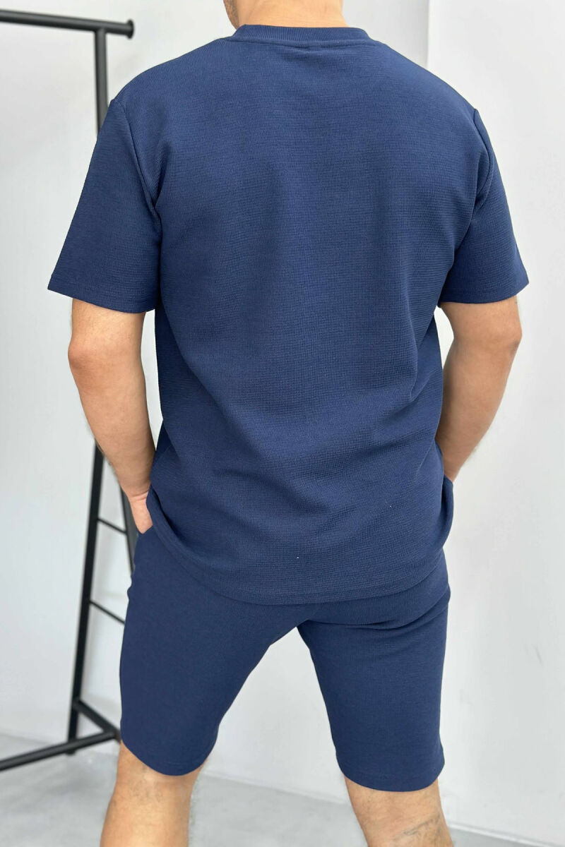 SET NJE NGJYRËSH BLUZË+PANTALLONA TË SHKURTRA PËR MESHKUJ NË NGJYRËN E BLU - 5