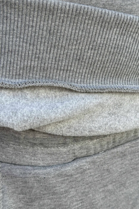 SET NJË NGJYRËSH HOODIE ME PUSH+PANTALLONA PËR MESHKUJ NË NGJYRËN GRI - 3