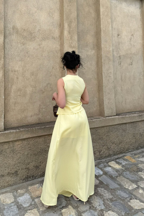 SET NJE NGJYRESH JELEK + FUNDPANTALLON PER FEMRA NE NGJYRE TE VERDHE - 4