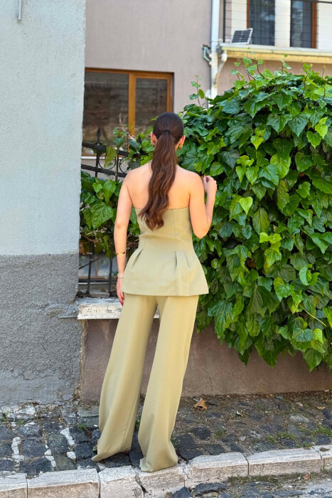 SET NJE NGJYRESH JELEK ME KURRIZ TE HAPUR + PANTALLONA PER FEMRA NE NGJYRE MENTE - 6