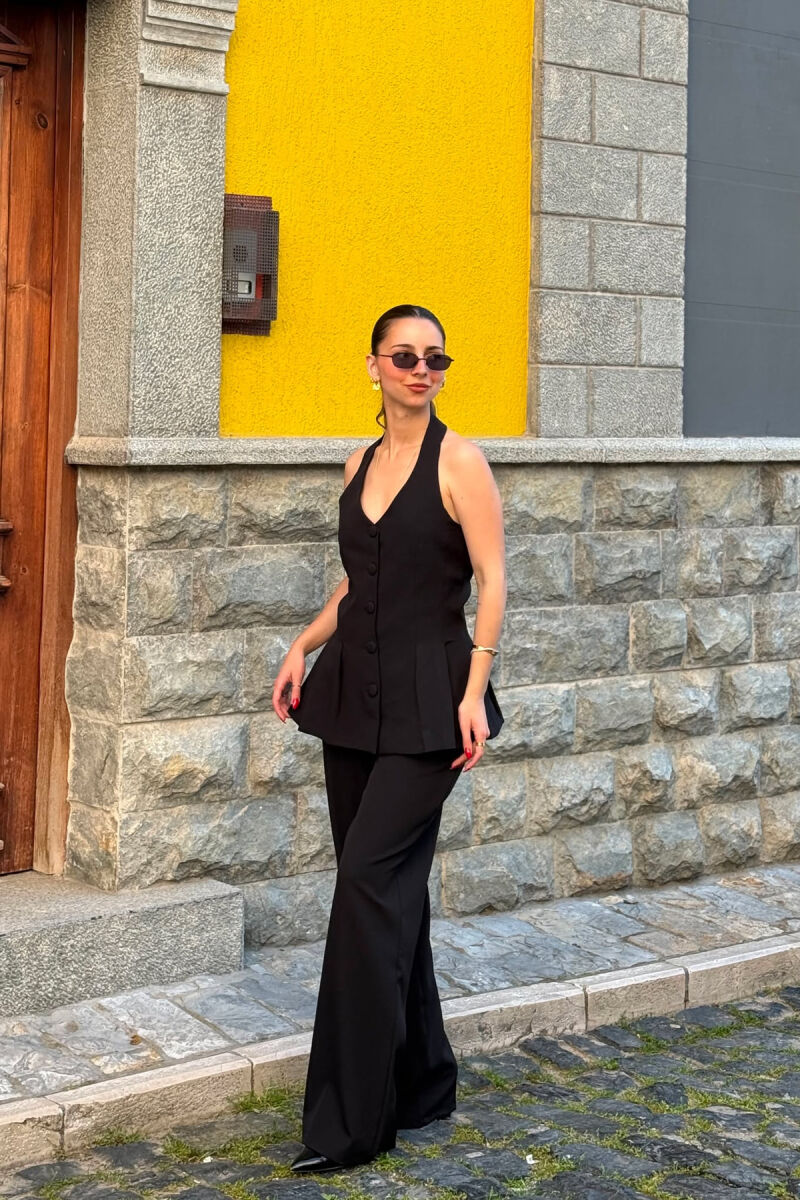 SET NJE NGJYRESH JELEK ME KURRIZ TE HAPUR + PANTALLONA PER FEMRA NE NGJYRE ZEZE - 5