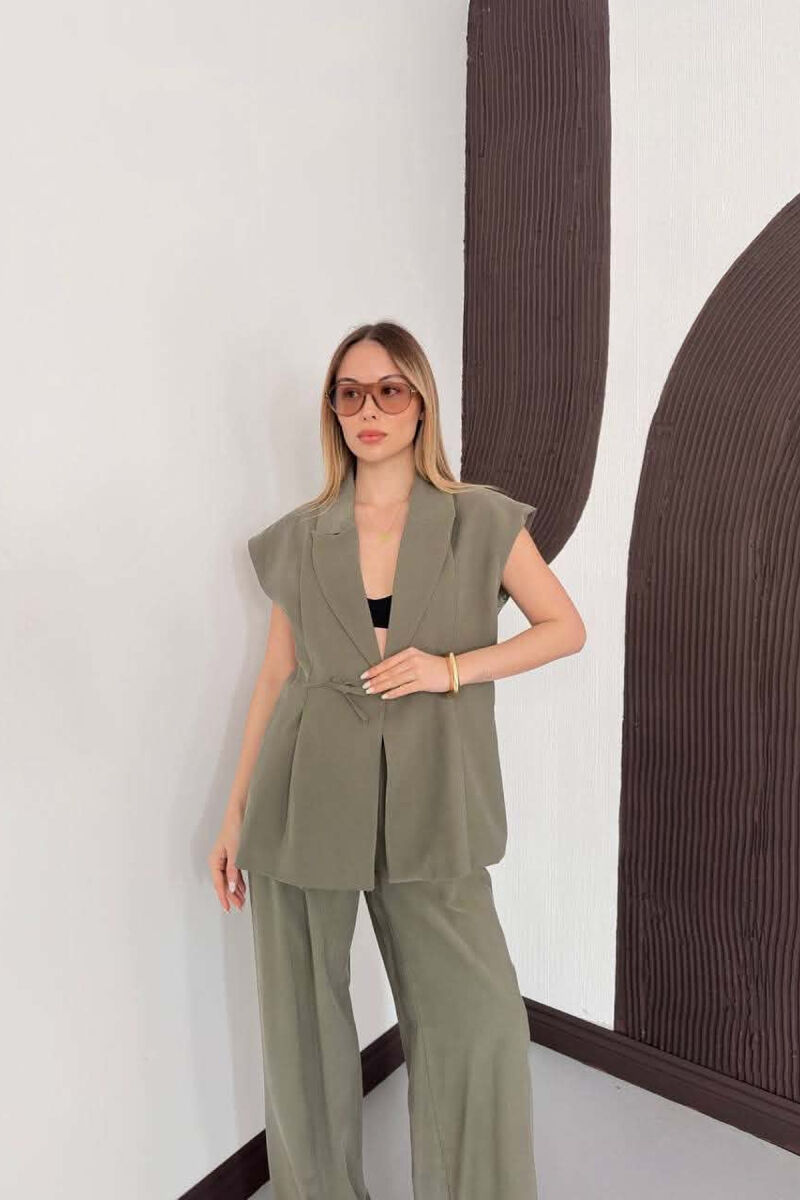 SET NJE NGJYRESH JELEK + PANTALLONA PER FEMRA NE NGJYRE JESHILE - 5