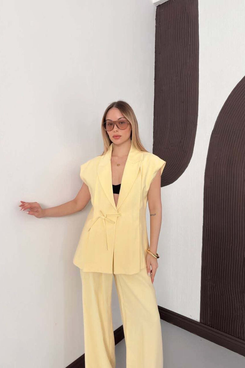 SET NJE NGJYRESH JELEK + PANTALLONA PER FEMRA NE NGJYRE TE VERDHE - 7