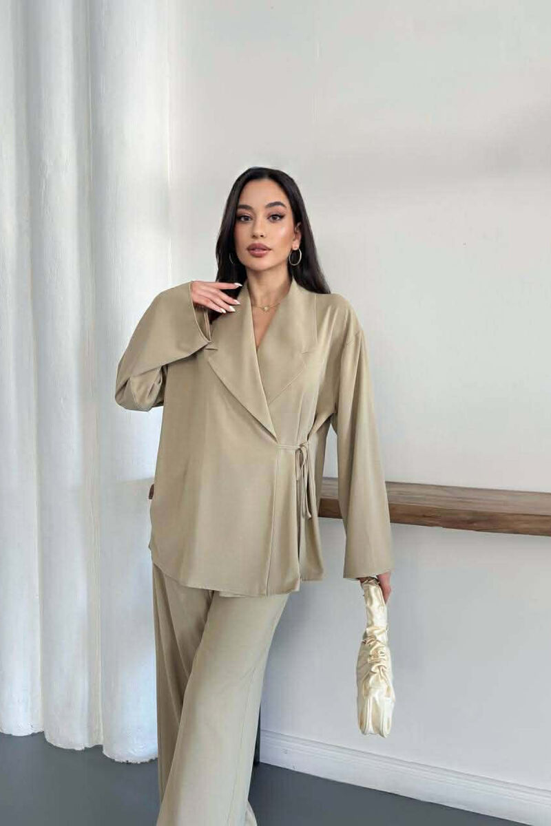 SET NJE NGJYRESH KEMISHE ME LIDHESE + PANTALLONA PER FEMRA NE NGJYRE MENTE - 2