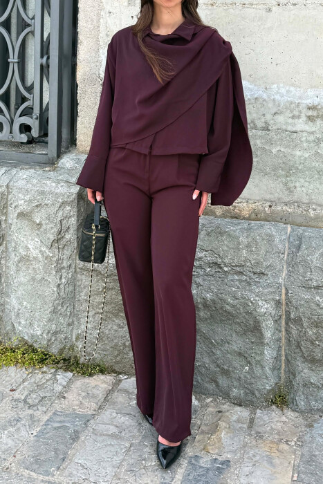 SET NJE NGJYRESH KEMISHE + PANTALLONA PER FEMRA NE NGJYRE LEJLA TE ERRET - 2