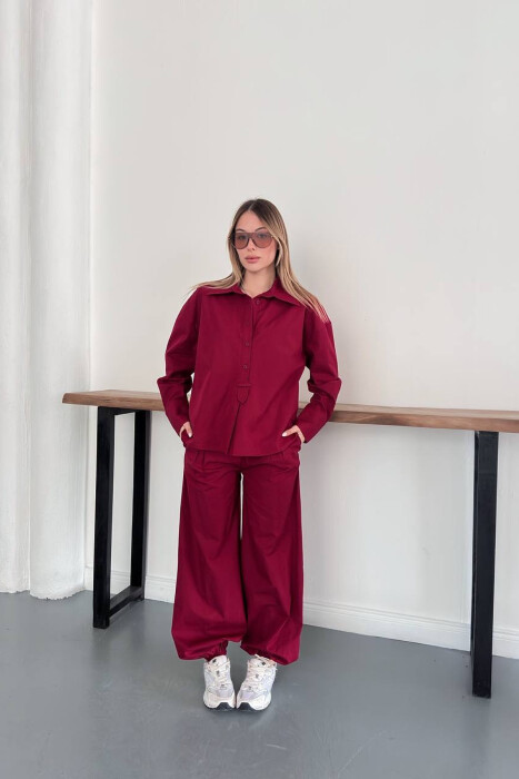 SET NJE NGJYRESH KEMISHE + PANTALLONA PER FEMRA NE NGJYRE QERSHI - 3