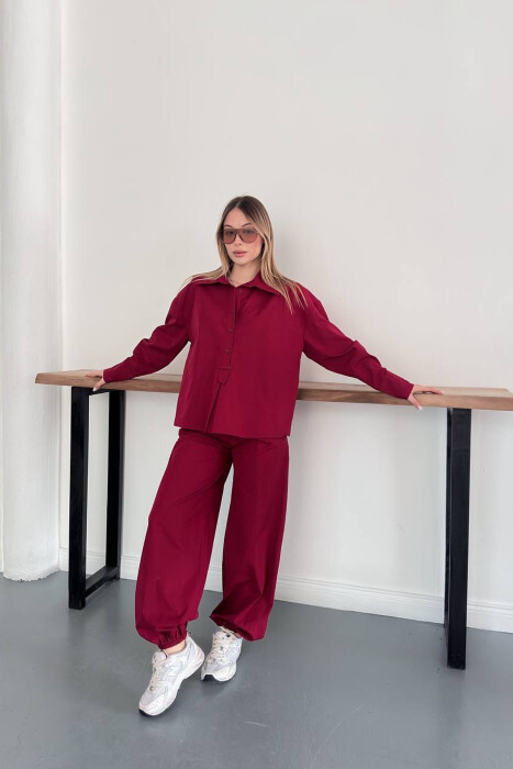 SET NJE NGJYRESH KEMISHE + PANTALLONA PER FEMRA NE NGJYRE QERSHI - 4