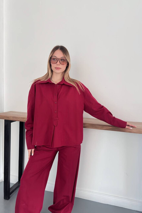 SET NJE NGJYRESH KEMISHE + PANTALLONA PER FEMRA NE NGJYRE QERSHI - 5