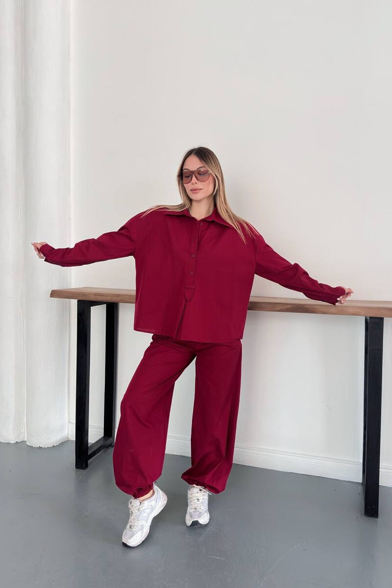 SET NJE NGJYRESH KEMISHE + PANTALLONA PER FEMRA NE NGJYRE QERSHI - 6
