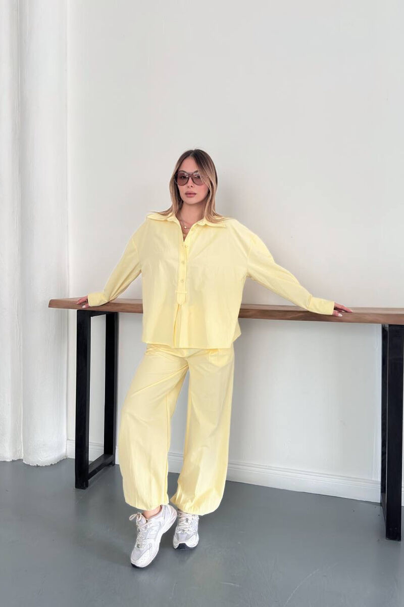 SET NJE NGJYRESH KEMISHE + PANTALLONA PER FEMRA NE NGJYRE TE VERDHE - 5