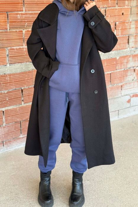 SET NJE NGJYRESH ME PUSH HOODIE+TUTA PER FEMRA NE NGJYRE BLU MARINE - 3