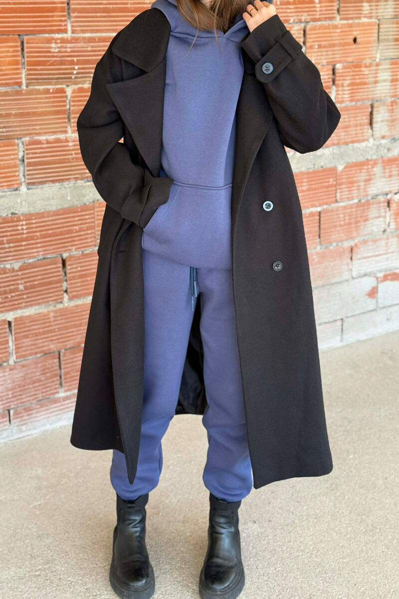 SET NJE NGJYRESH ME PUSH HOODIE+TUTA PER FEMRA NE NGJYRE BLU MARINE - 3