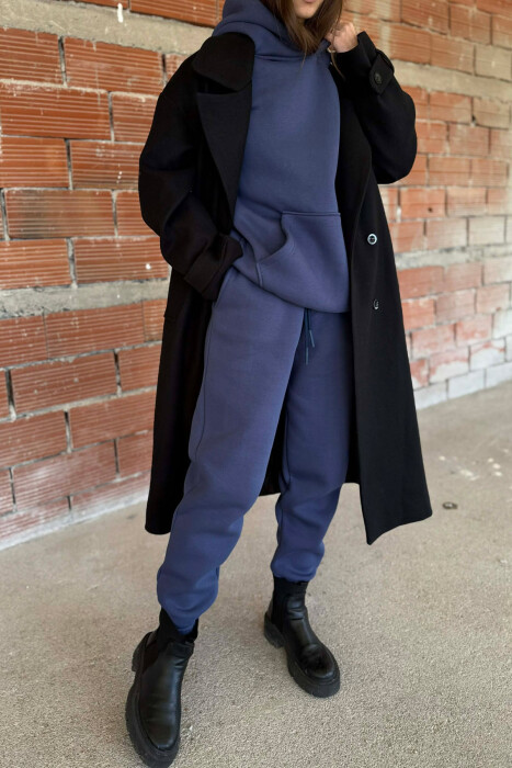 SET NJE NGJYRESH ME PUSH HOODIE+TUTA PER FEMRA NE NGJYRE BLU MARINE - 4