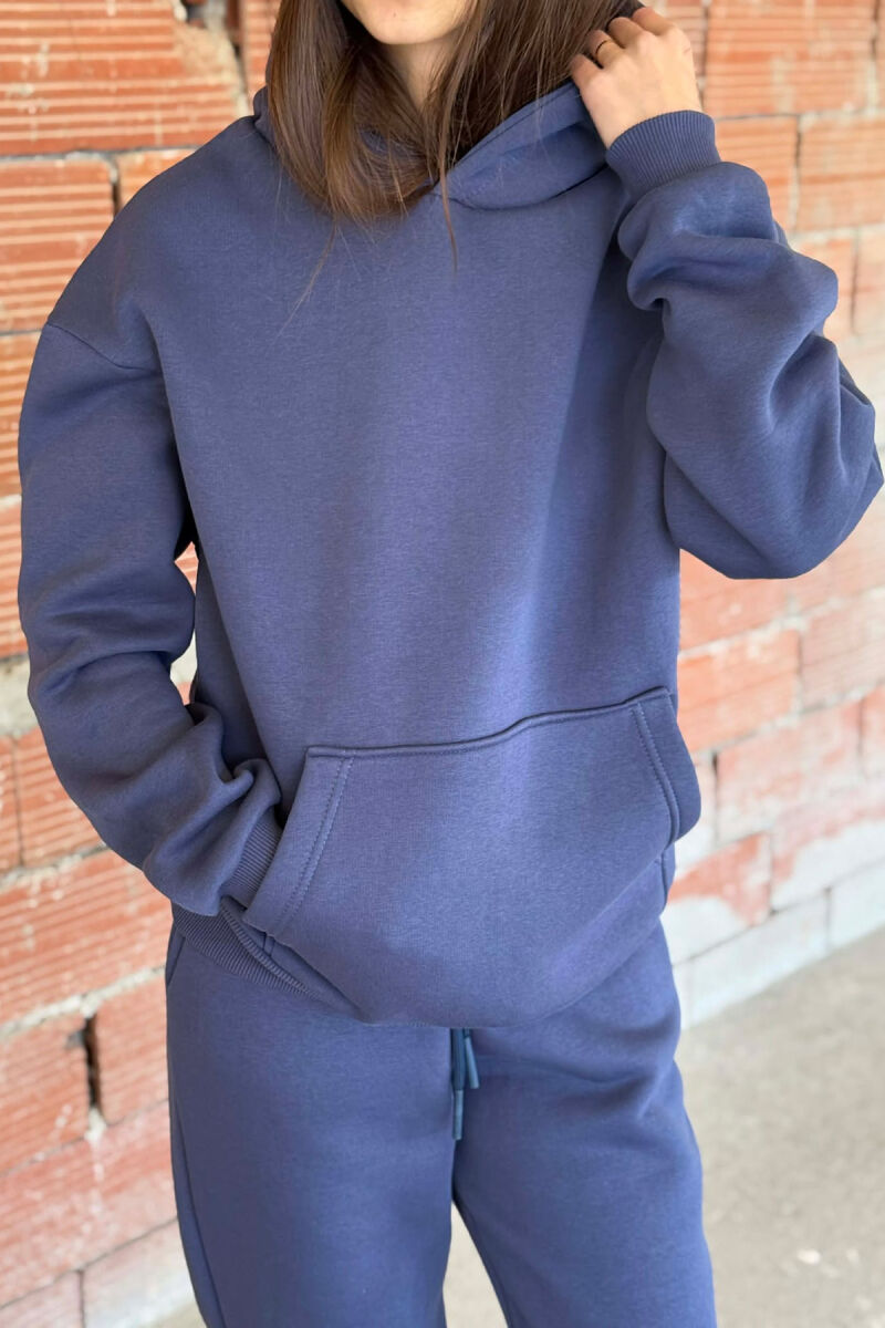 SET NJE NGJYRESH ME PUSH HOODIE+TUTA PER FEMRA NE NGJYRE BLU MARINE - 5