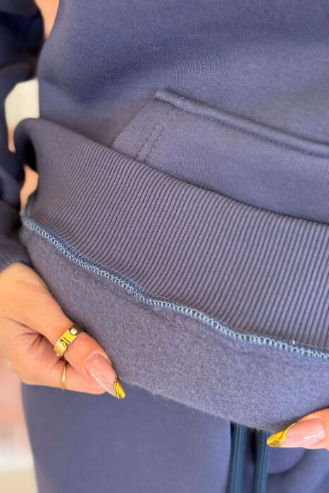 SET NJE NGJYRESH ME PUSH HOODIE+TUTA PER FEMRA NE NGJYRE BLU MARINE - 6