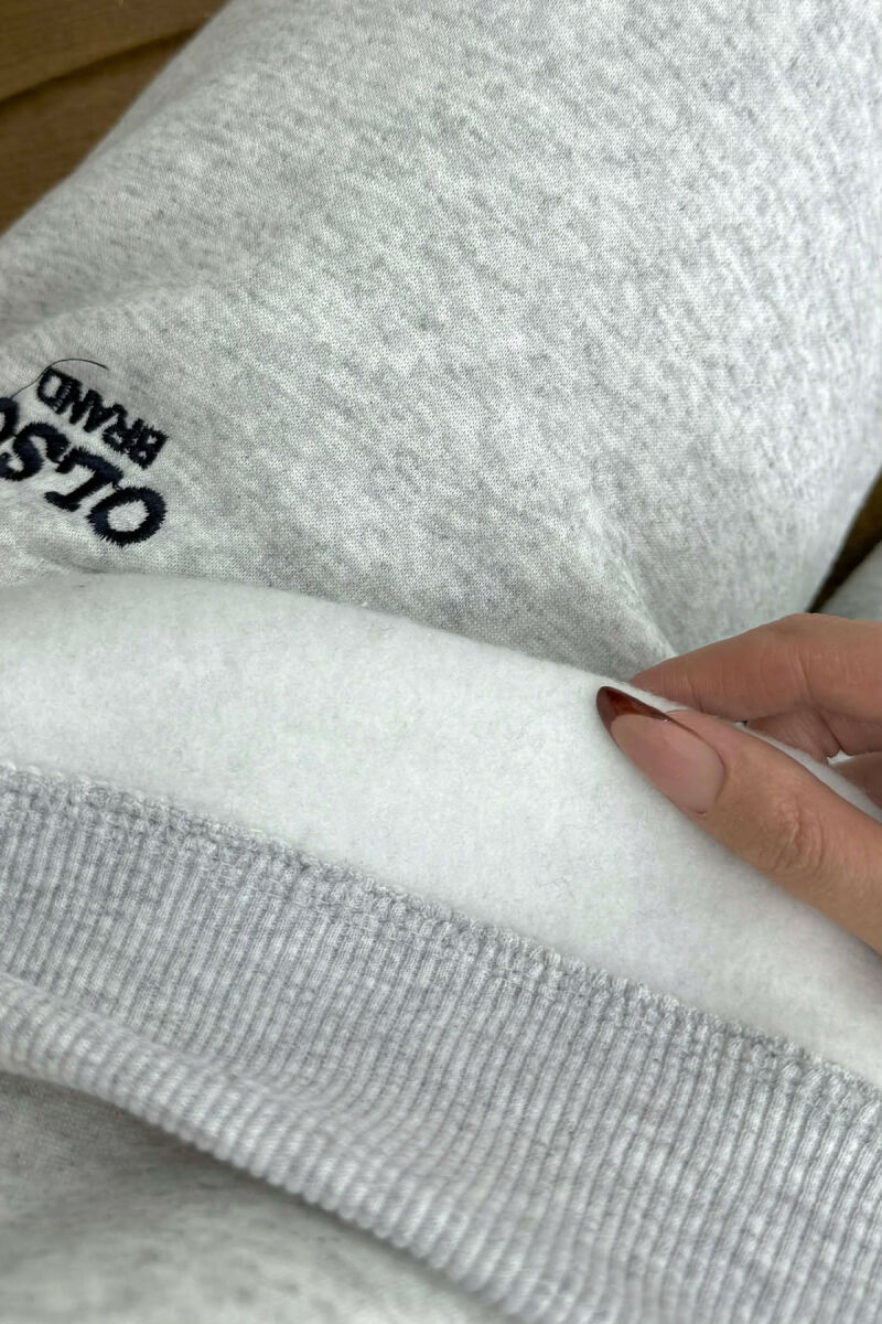 SET NJE NGJYRESH ME PUSH HOODIE + TUTA PER FEMRA NE NGJYRE GRI TE ZBARDHUR - 5